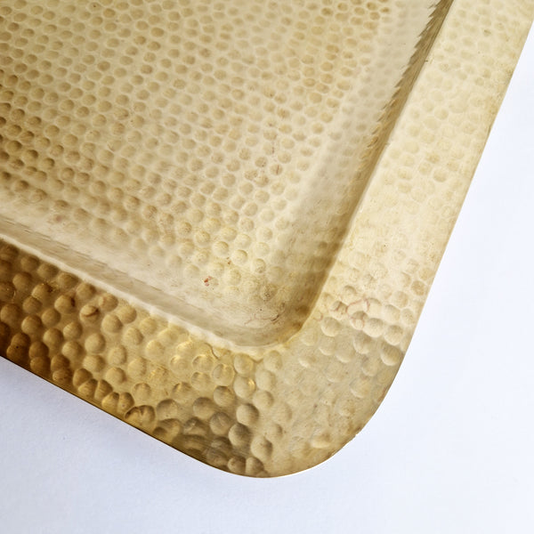 Vintage Italian hammered brass tray