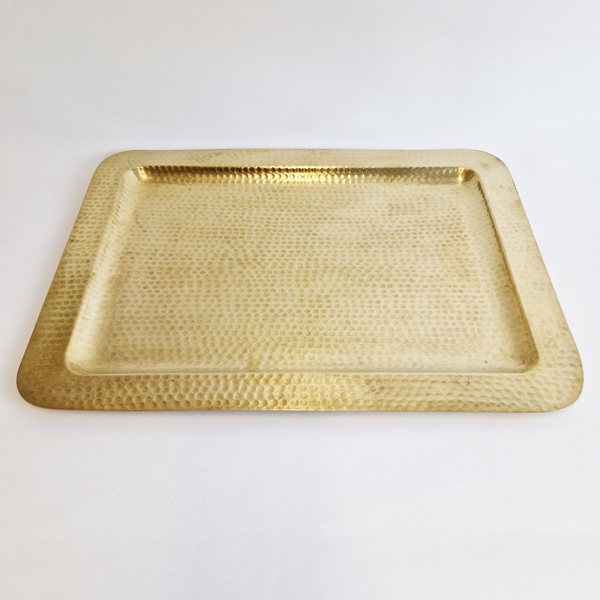 Vintage Italian hammered brass tray