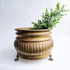 Vintage Italian brass planter with lion's feet