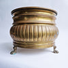 Vintage Italian brass planter with lion's feet
