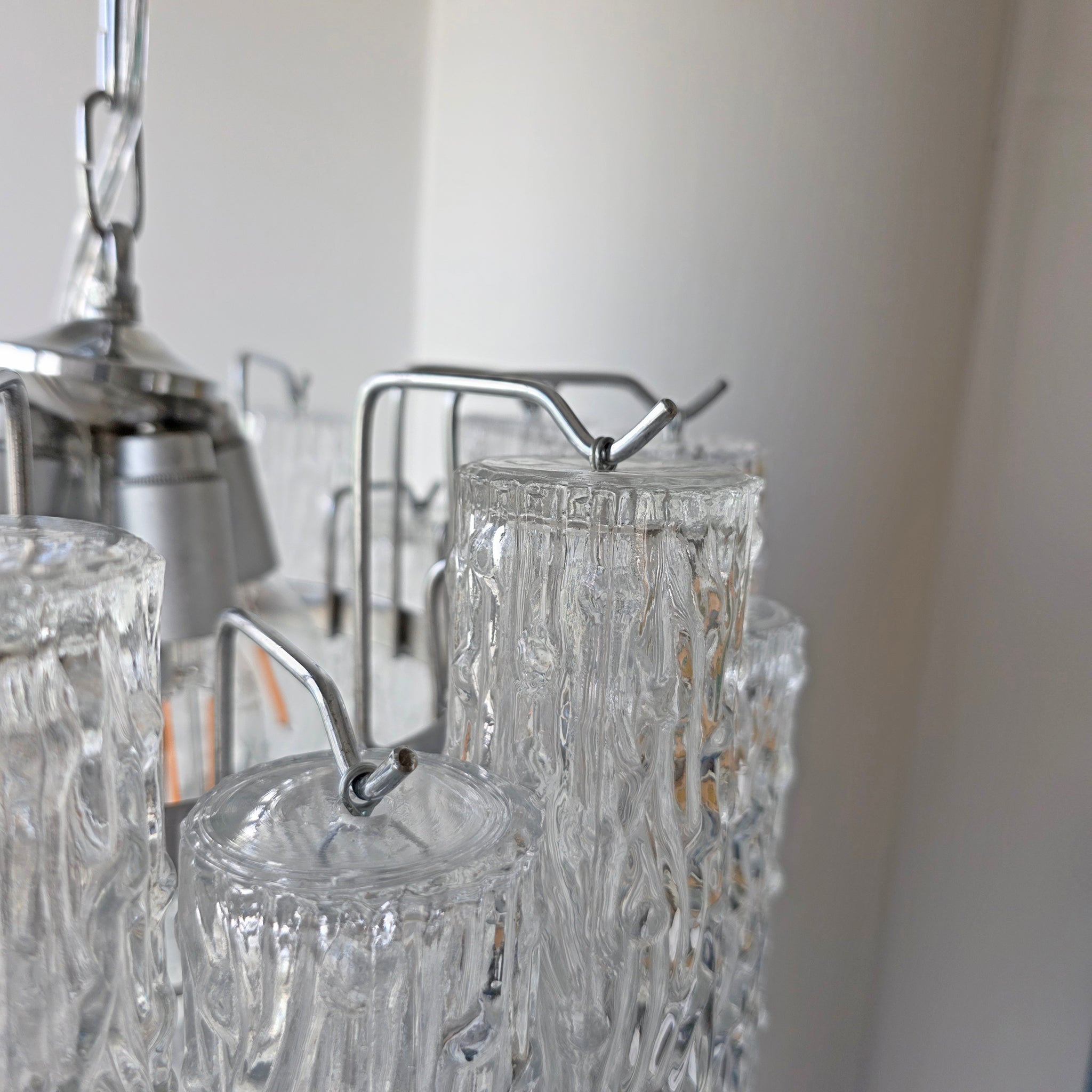 Vintage Murano glass tronchi chandelier