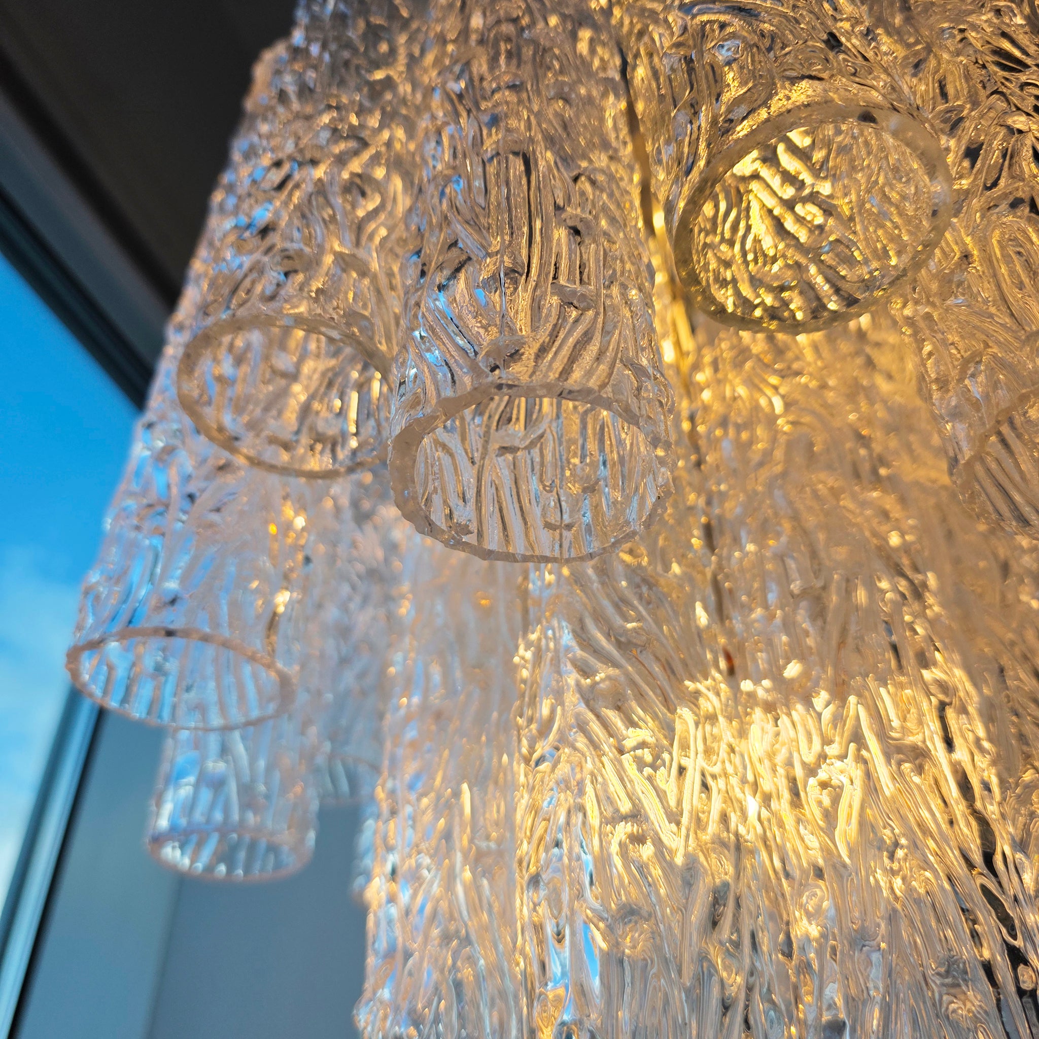 Vintage Murano glass tronchi chandelier