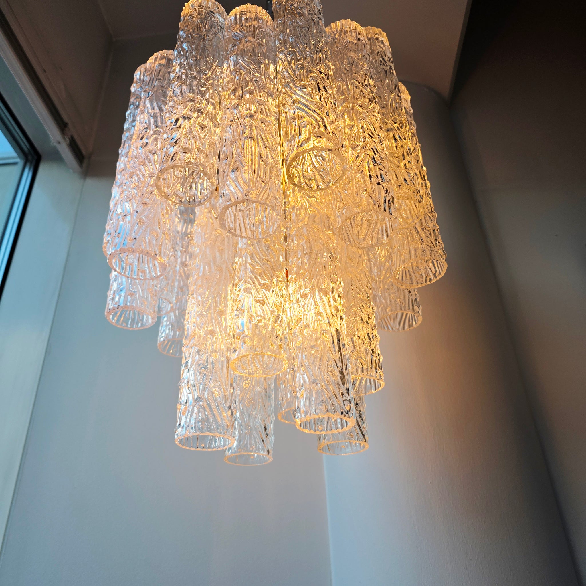 Vintage Murano glass tronchi chandelier