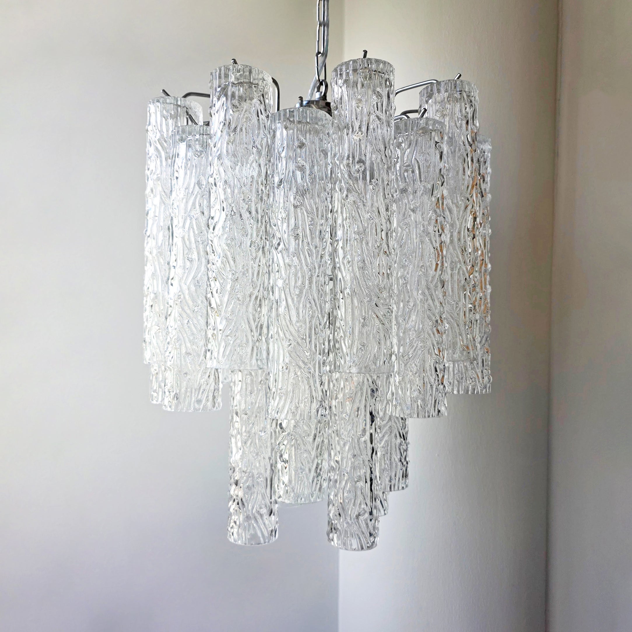 Vintage Murano glass tronchi chandelier
