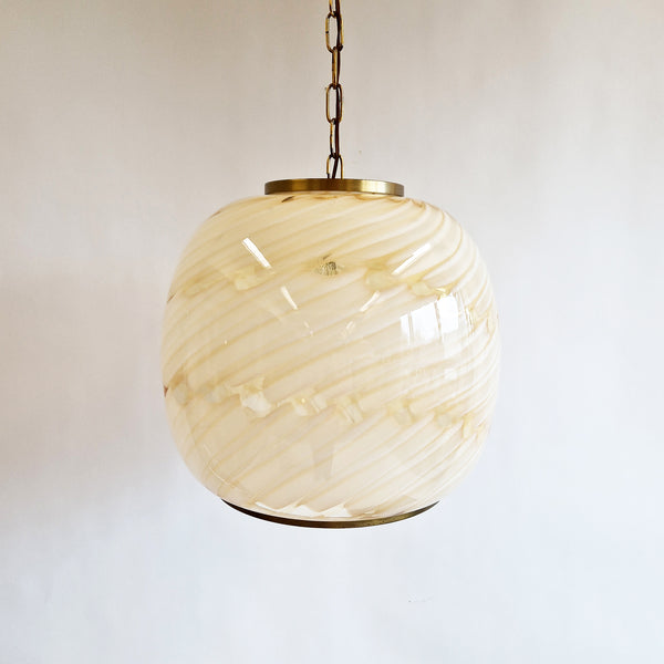 Vintage Italian Murano swirl ball hanging light