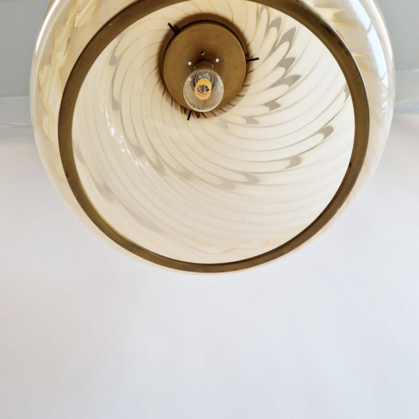 Vintage Italian Murano swirl ball hanging light