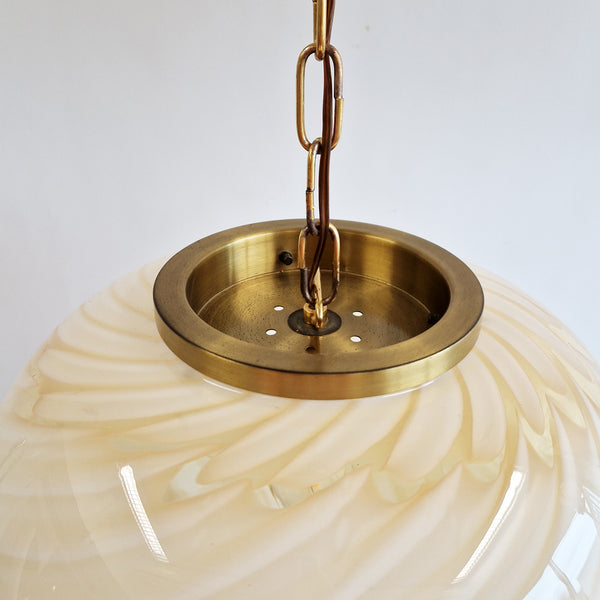 Vintage Italian Murano swirl ball hanging light