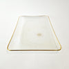 Vintage large glass tray with swirly pattern