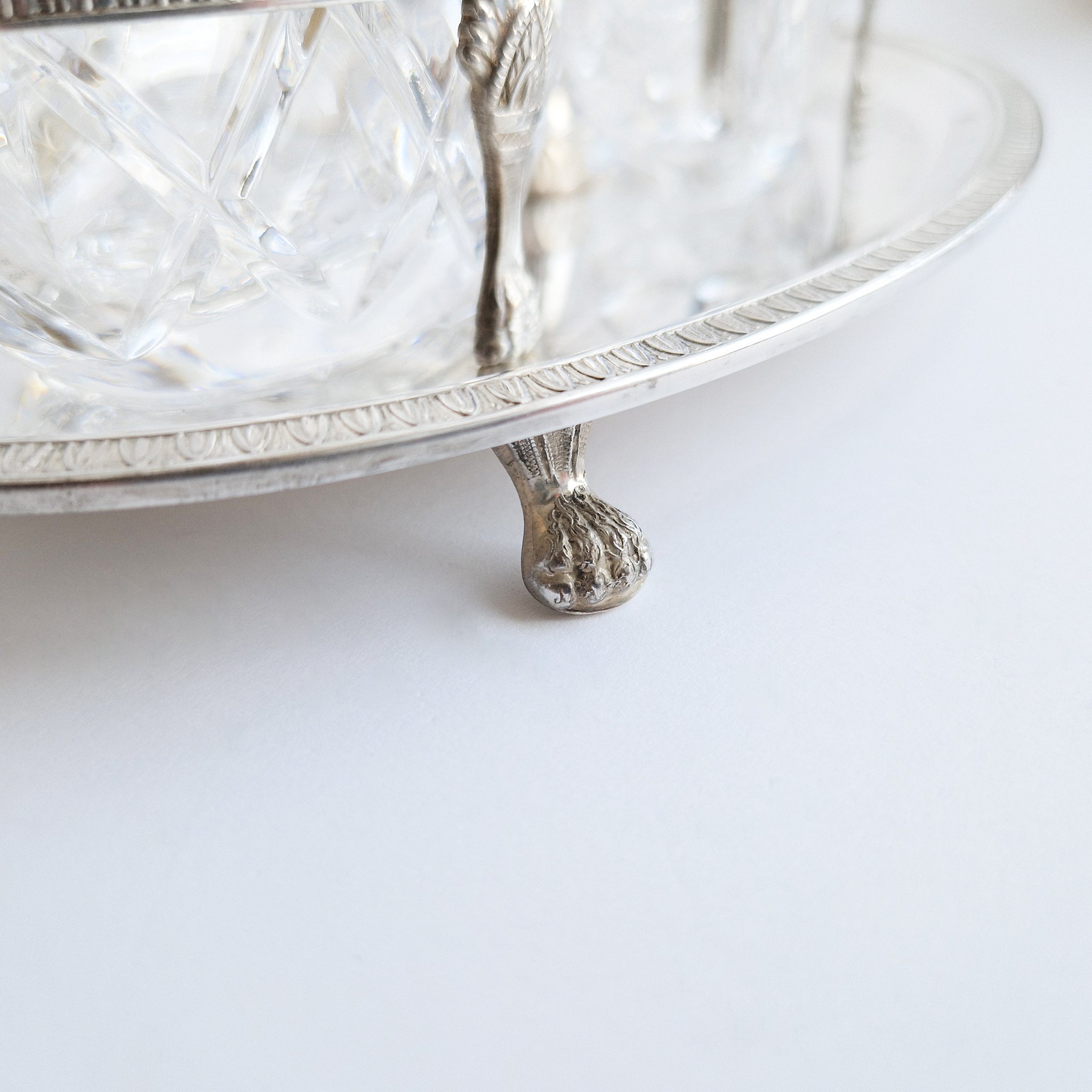 Vintage oil and vinegar silver cruet set by Greggio