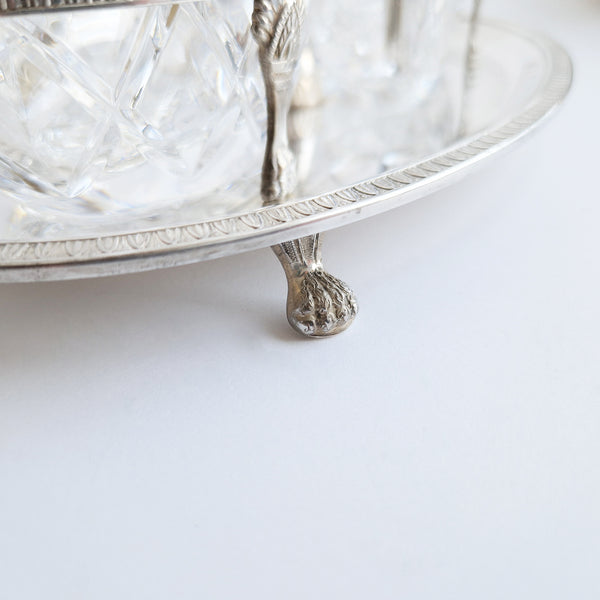 Vintage oil and vinegar silver cruet set by Greggio
