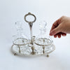 Vintage oil and vinegar silver cruet set by Greggio