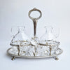 Vintage oil and vinegar silver cruet set by Greggio