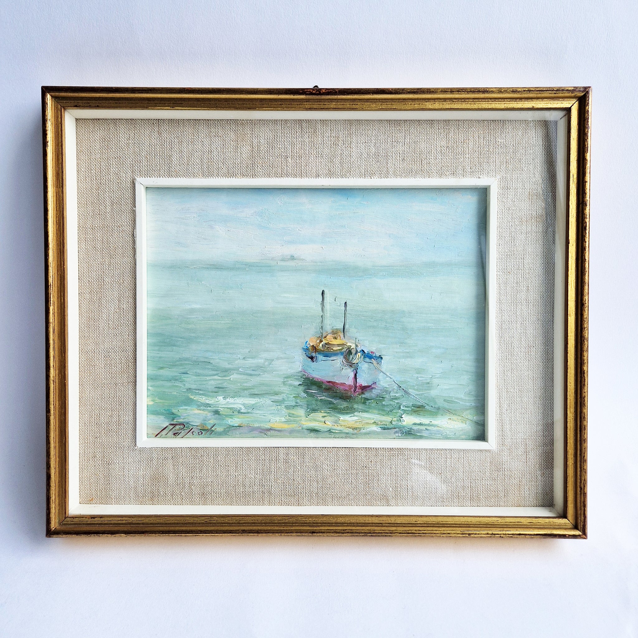 Vintage Italian oil painting by Pietro Pascoli