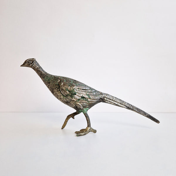 Vintage metal pheasant statue