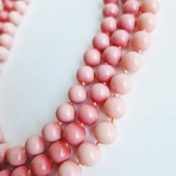 Vintage pink beaded necklace