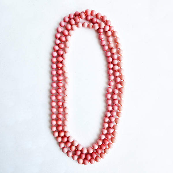 Vintage pink beaded necklace
