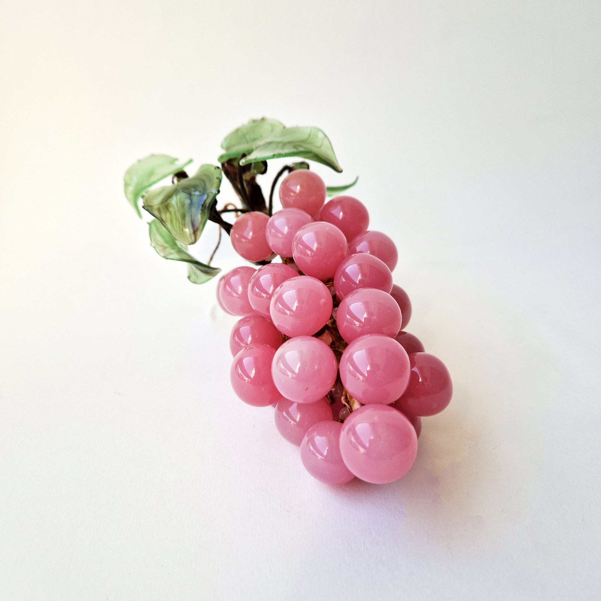 Vintage pink glass bunch of grapes