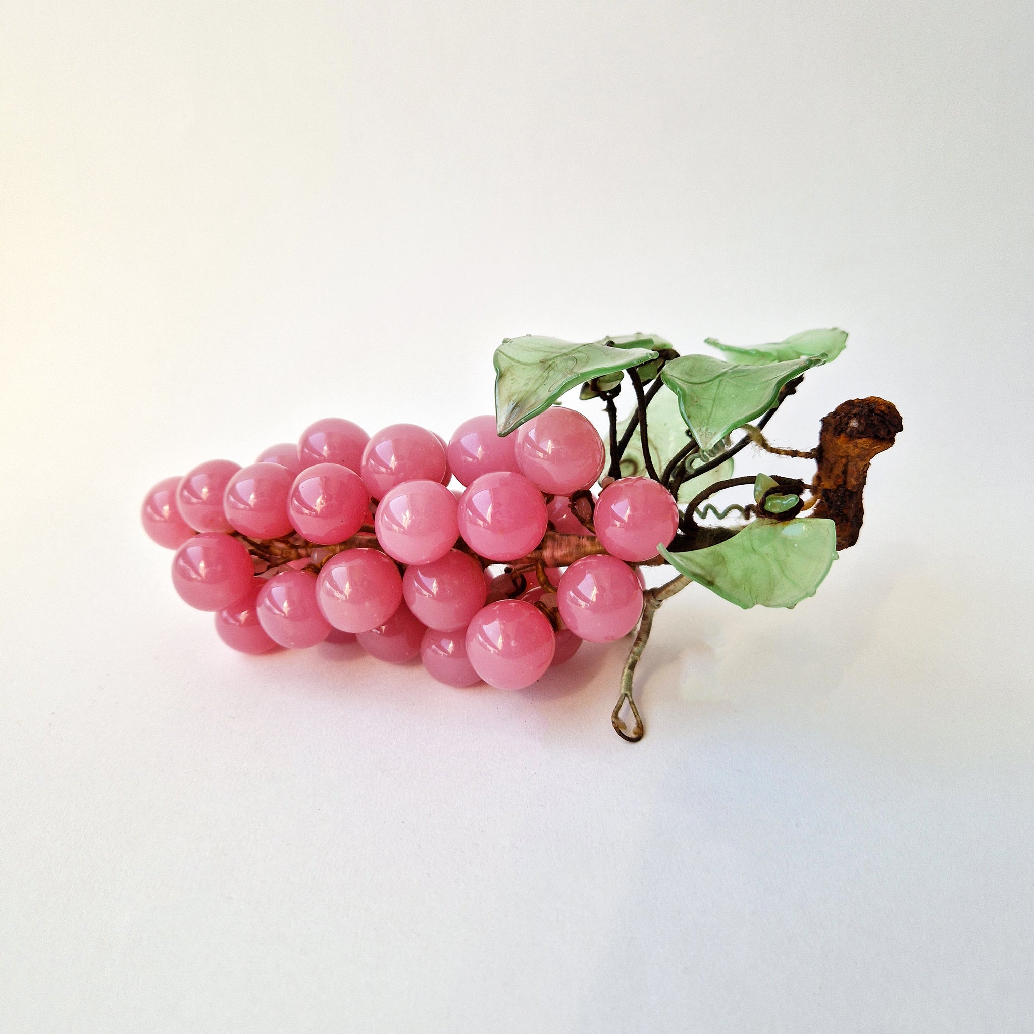 Vintage pink glass bunch of grapes