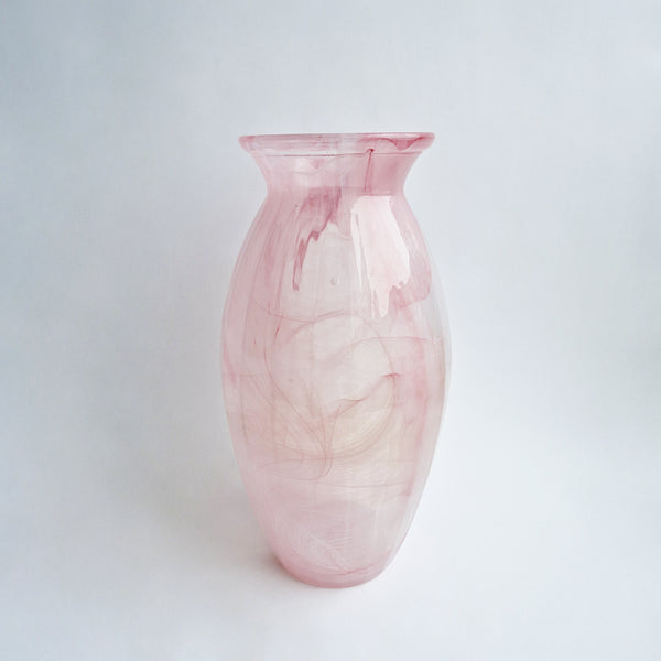 Vintage Italian pink glass vase by Vetreria Lux
