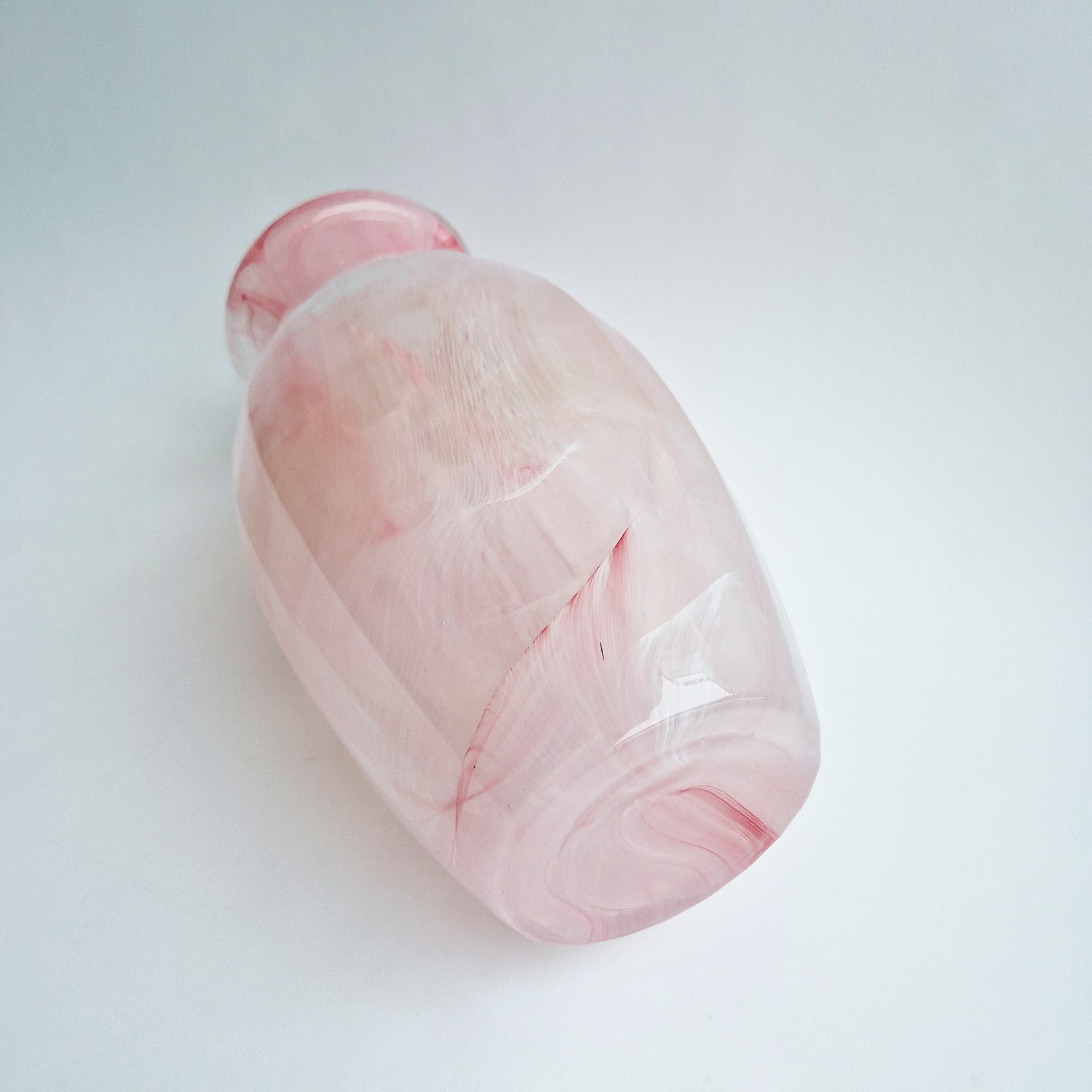 Vintage Italian pink glass vase by Vetreria Lux