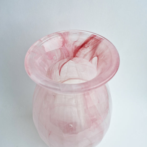 Vintage Italian pink glass vase by Vetreria Lux