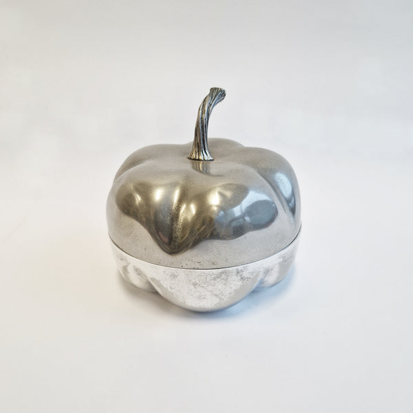 Vintage Italian silver-plated pumpkin trinket box