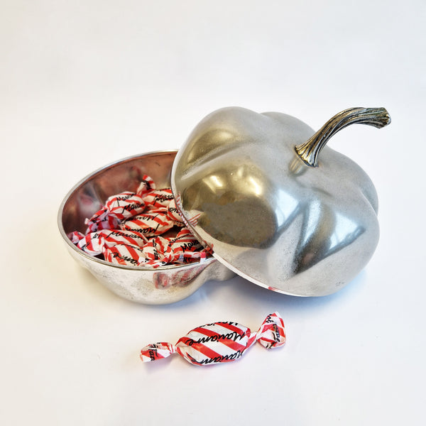 Vintage Italian silver-plated pumpkin trinket box