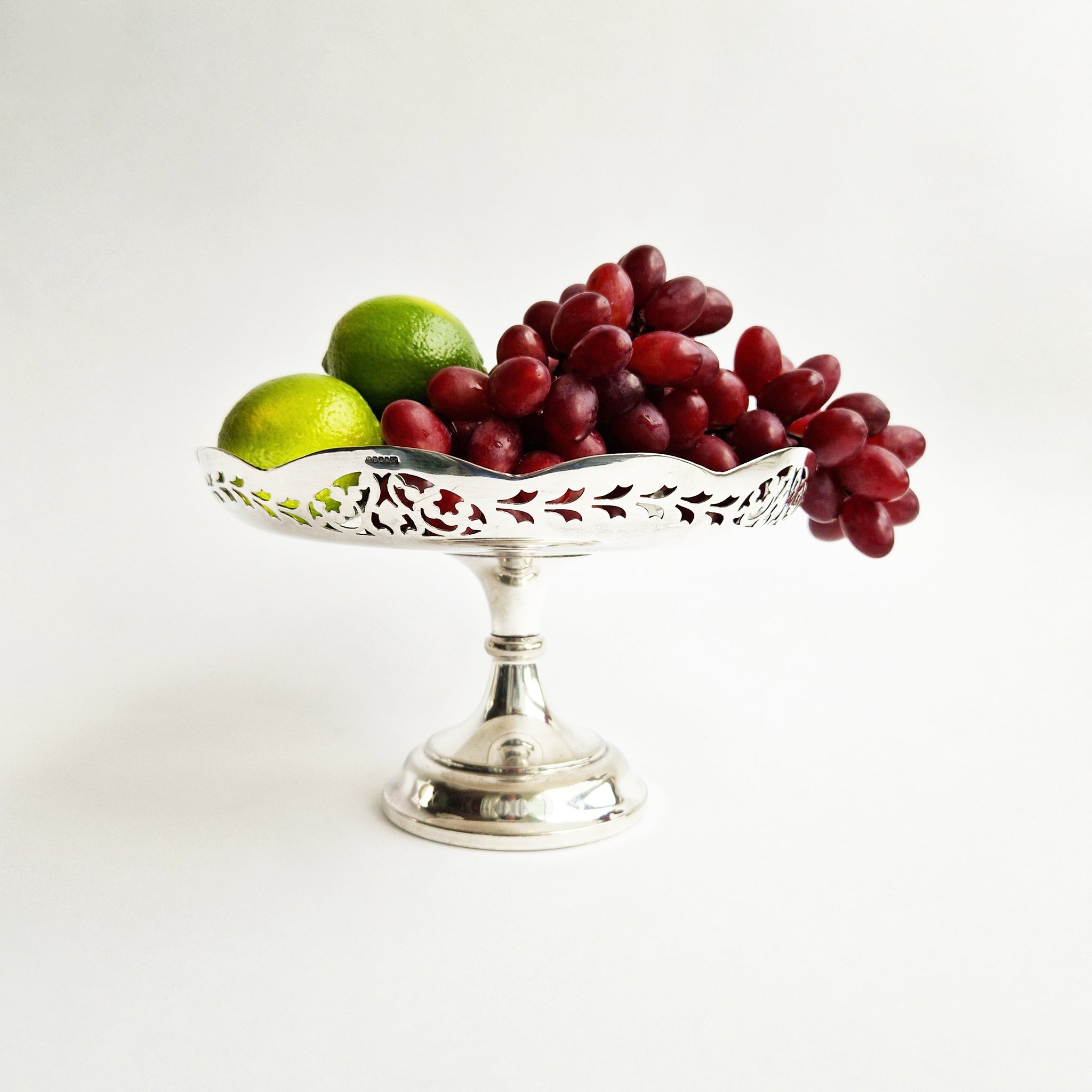 Vintage silvered pedestal bowl