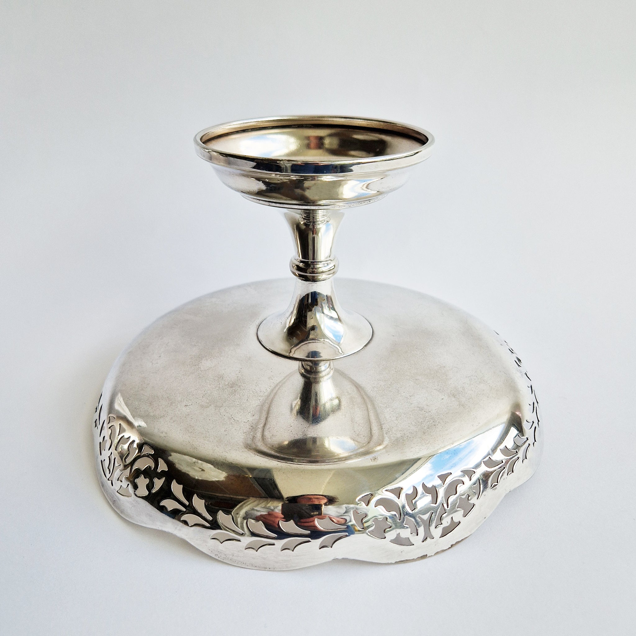 Vintage silvered pedestal bowl