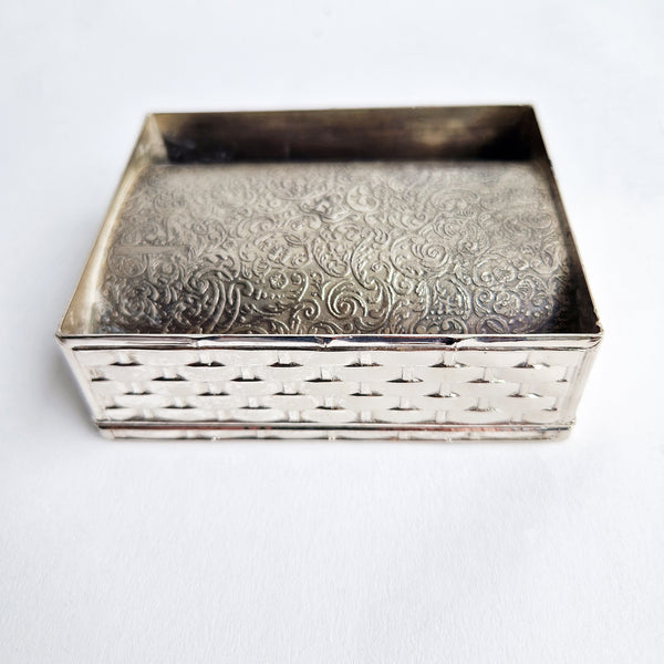 Vintage silvered metal trinket box