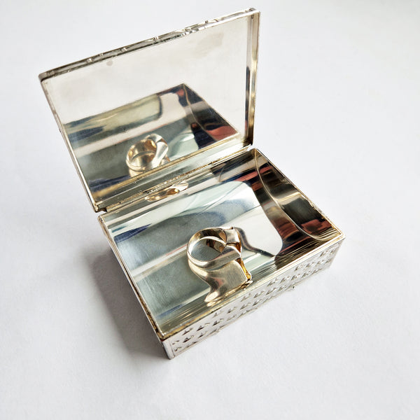 Vintage silvered metal trinket box