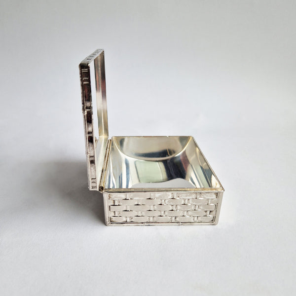 Vintage silvered metal trinket box