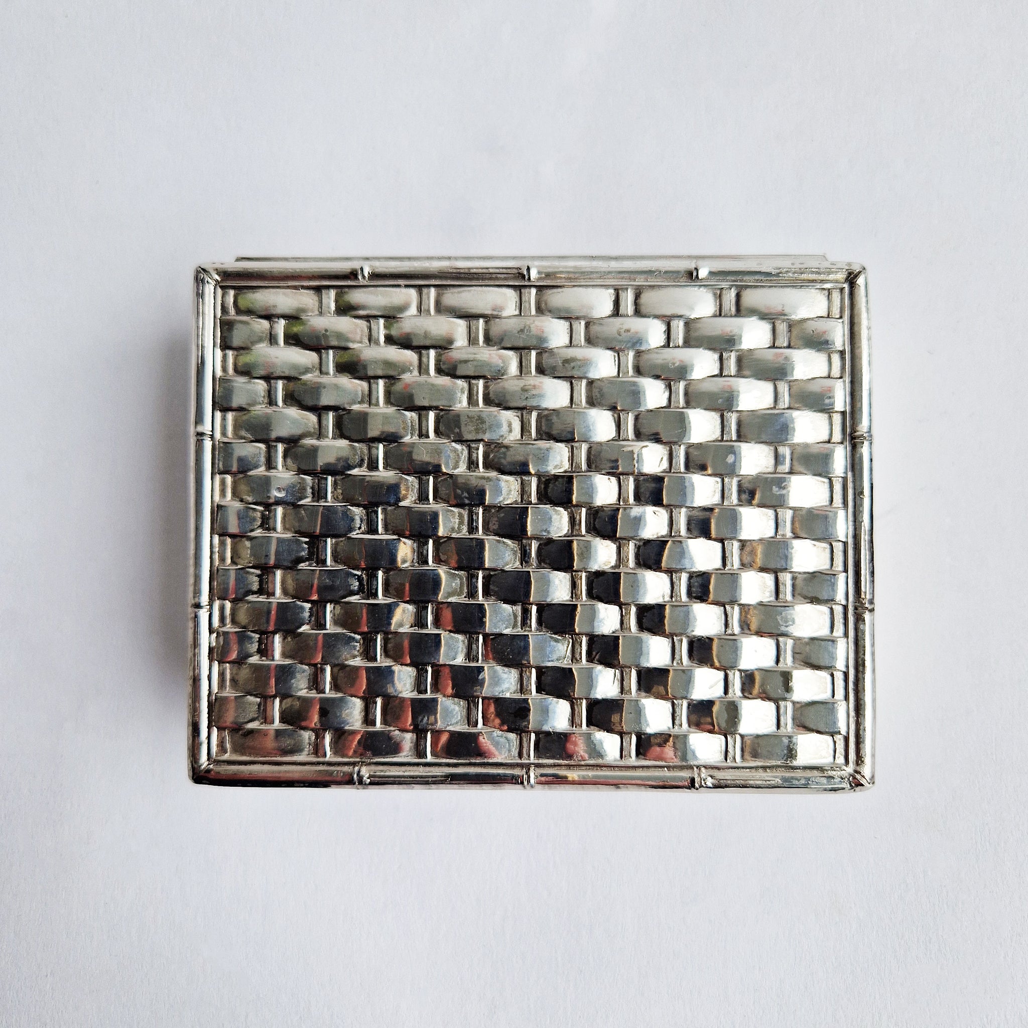 Vintage silvered metal trinket box
