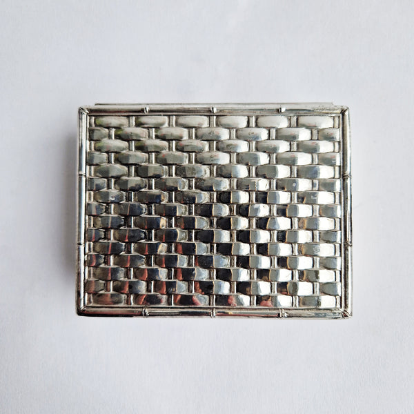 Vintage silvered metal trinket box