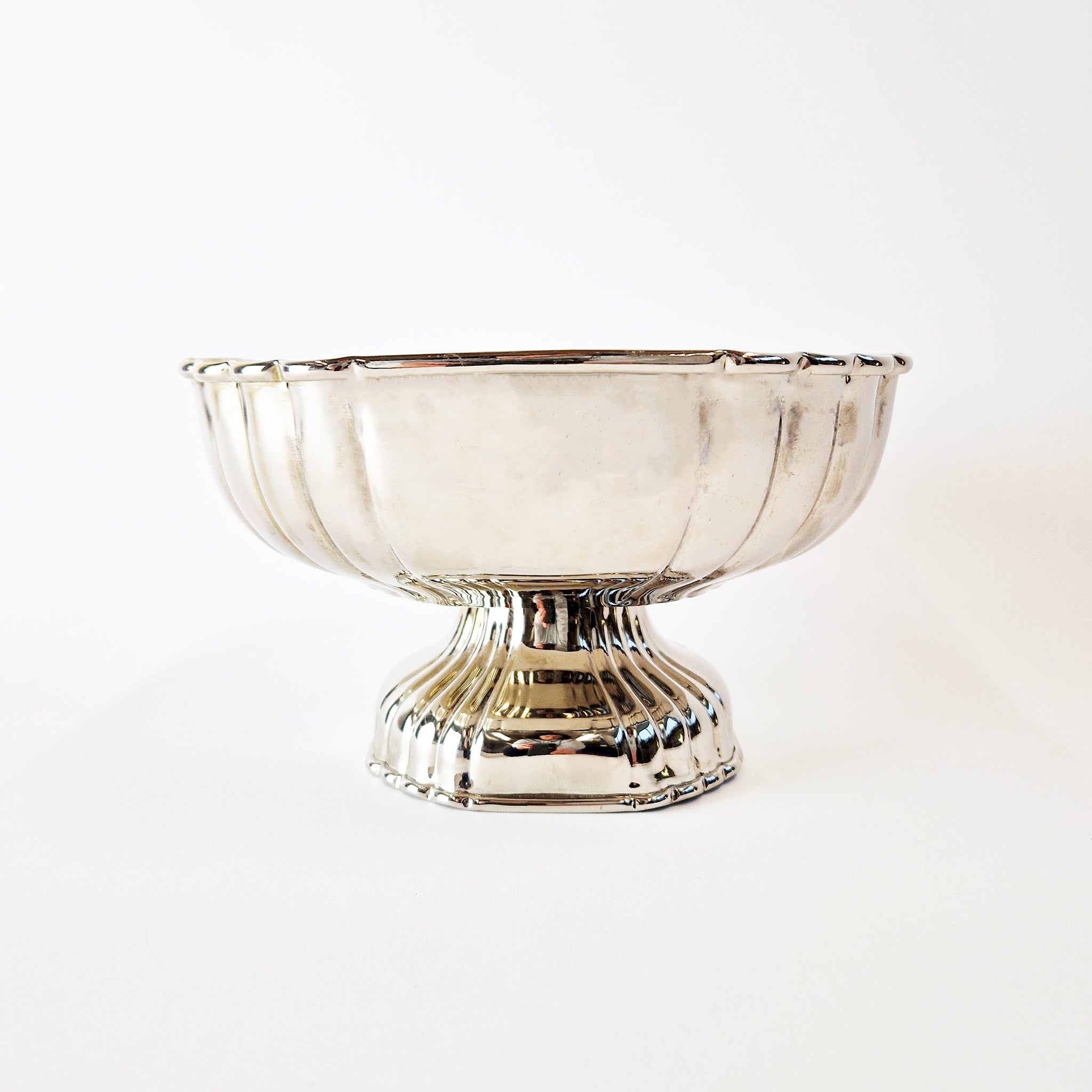 Vintage Italian silver pedestal plated bowl