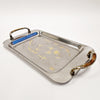 Vintage italian stainless steel and gold plated tray