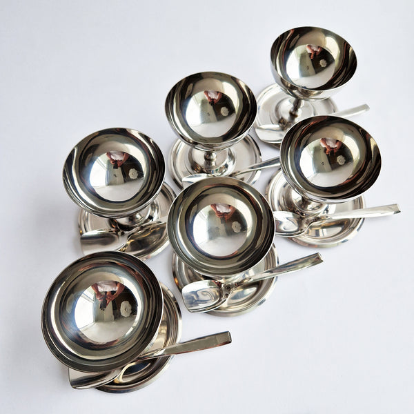 Vintage dessert cup set by Morinox (set of 6)