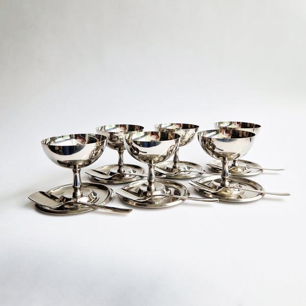 Vintage dessert cup set by Morinox (set of 6)