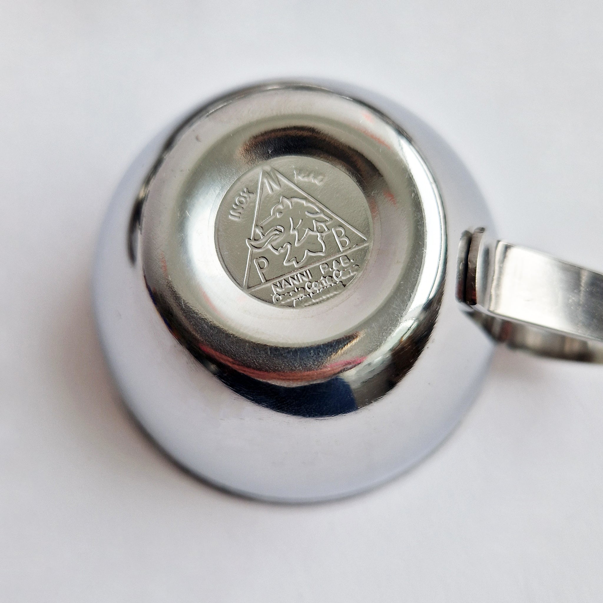Vintage Nanni P&B stainless steel coffee cup set (2 available)