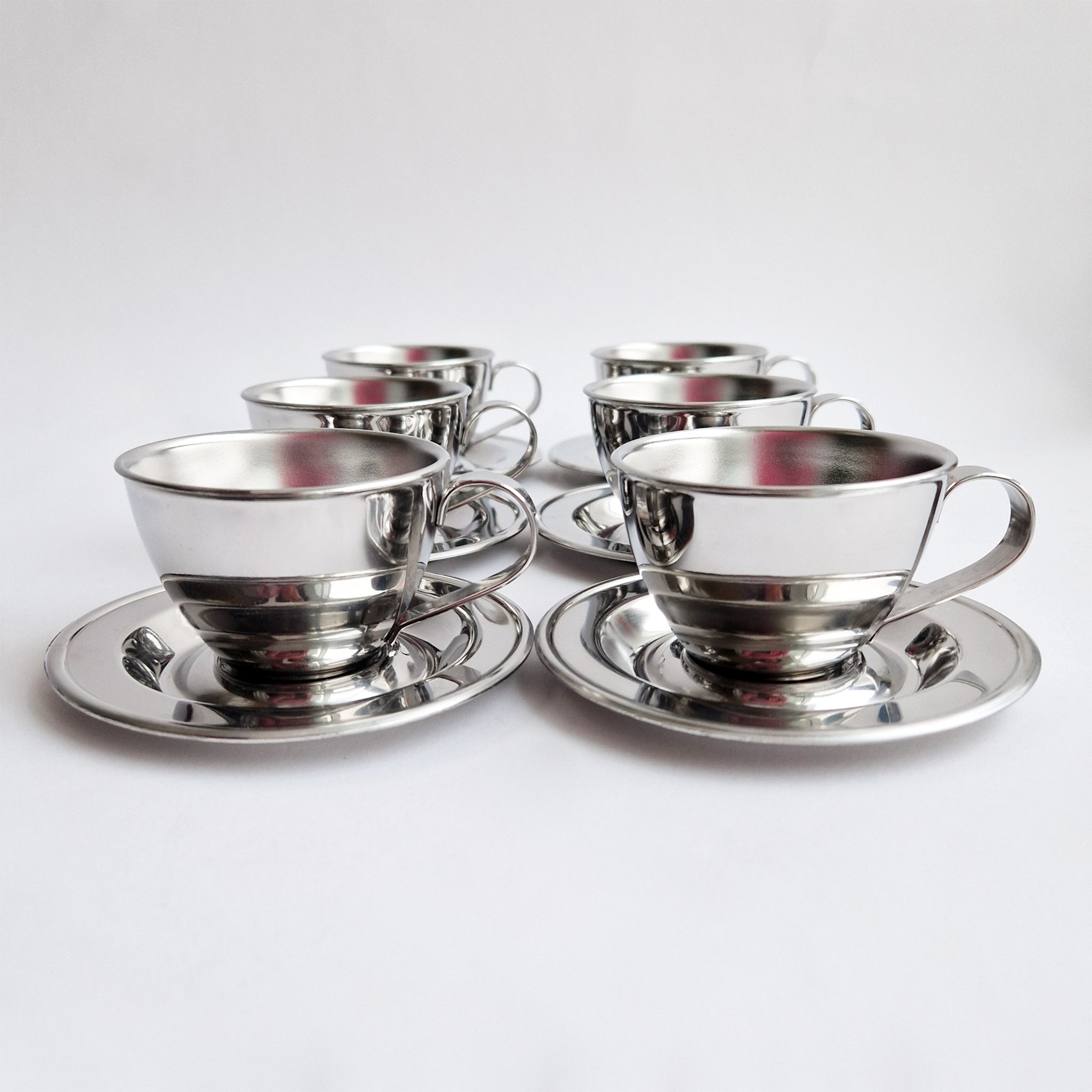 Vintage Nanni P&B stainless steel coffee cup set (2 available)
