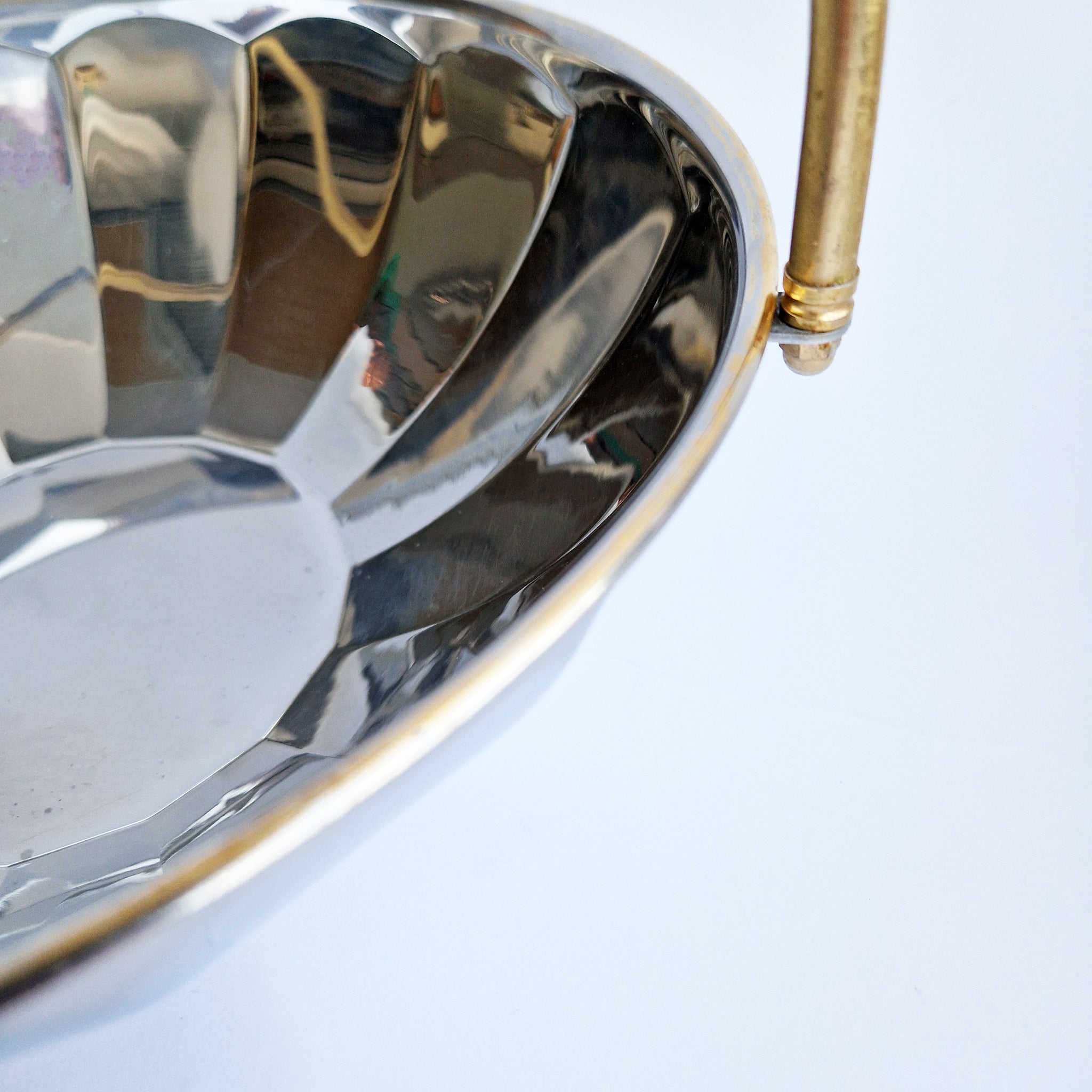 Vintage Italian fruit basket in stainless steel