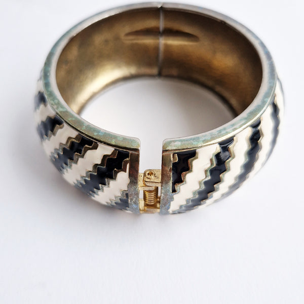 Vintage striped cuff bracelet
