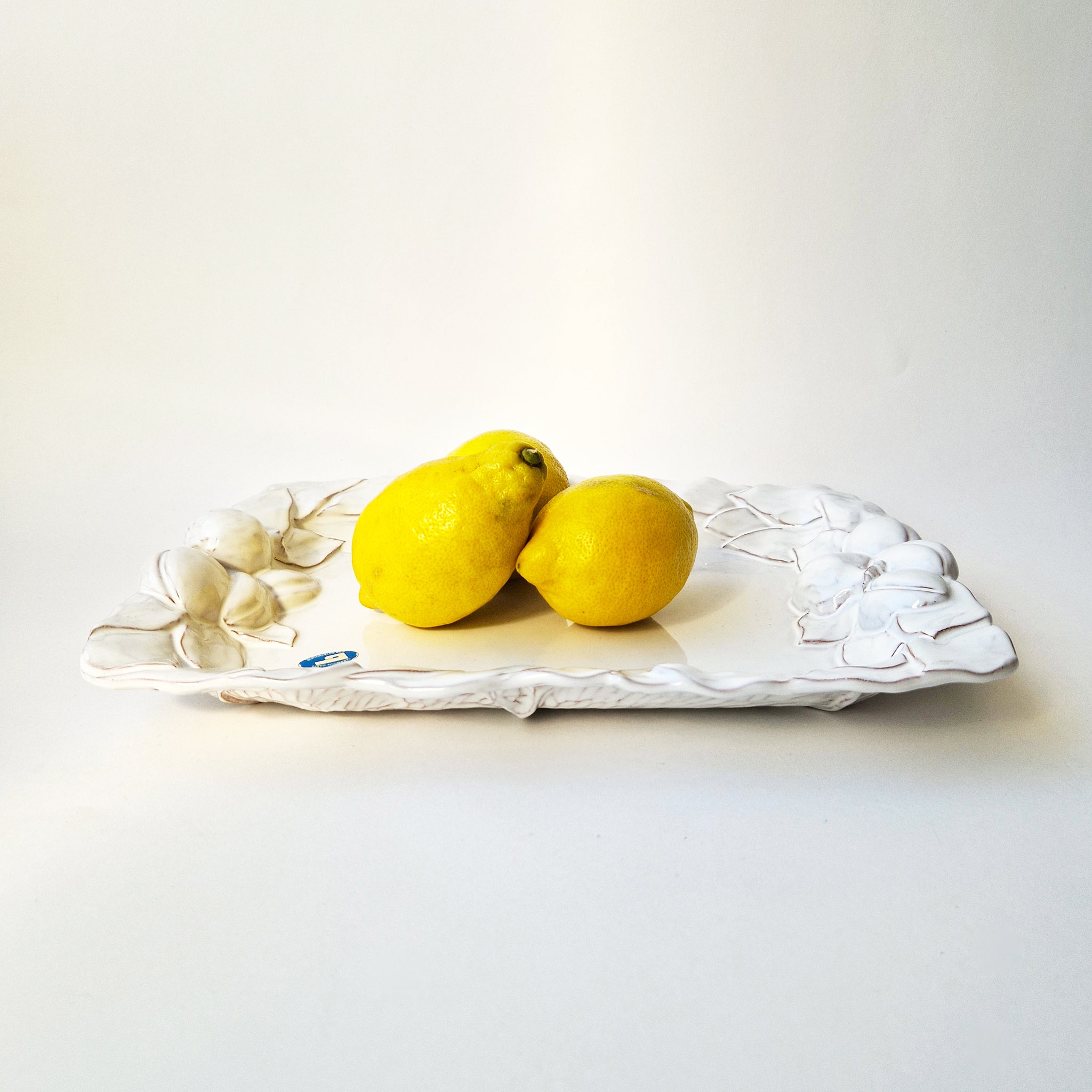 Vintage terracotta dish with fruit by Bertoncello