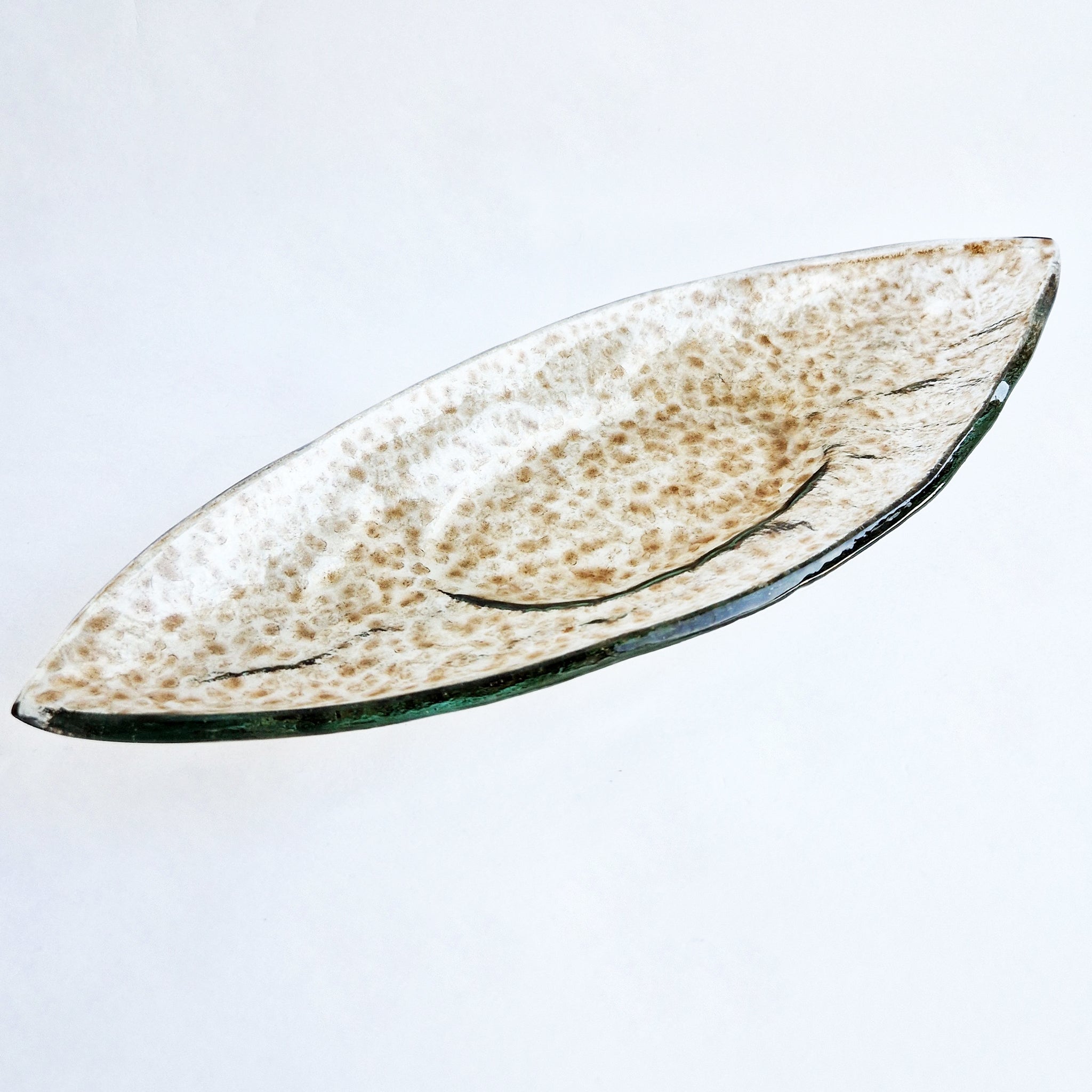 Vintage tortoise shell glass dish