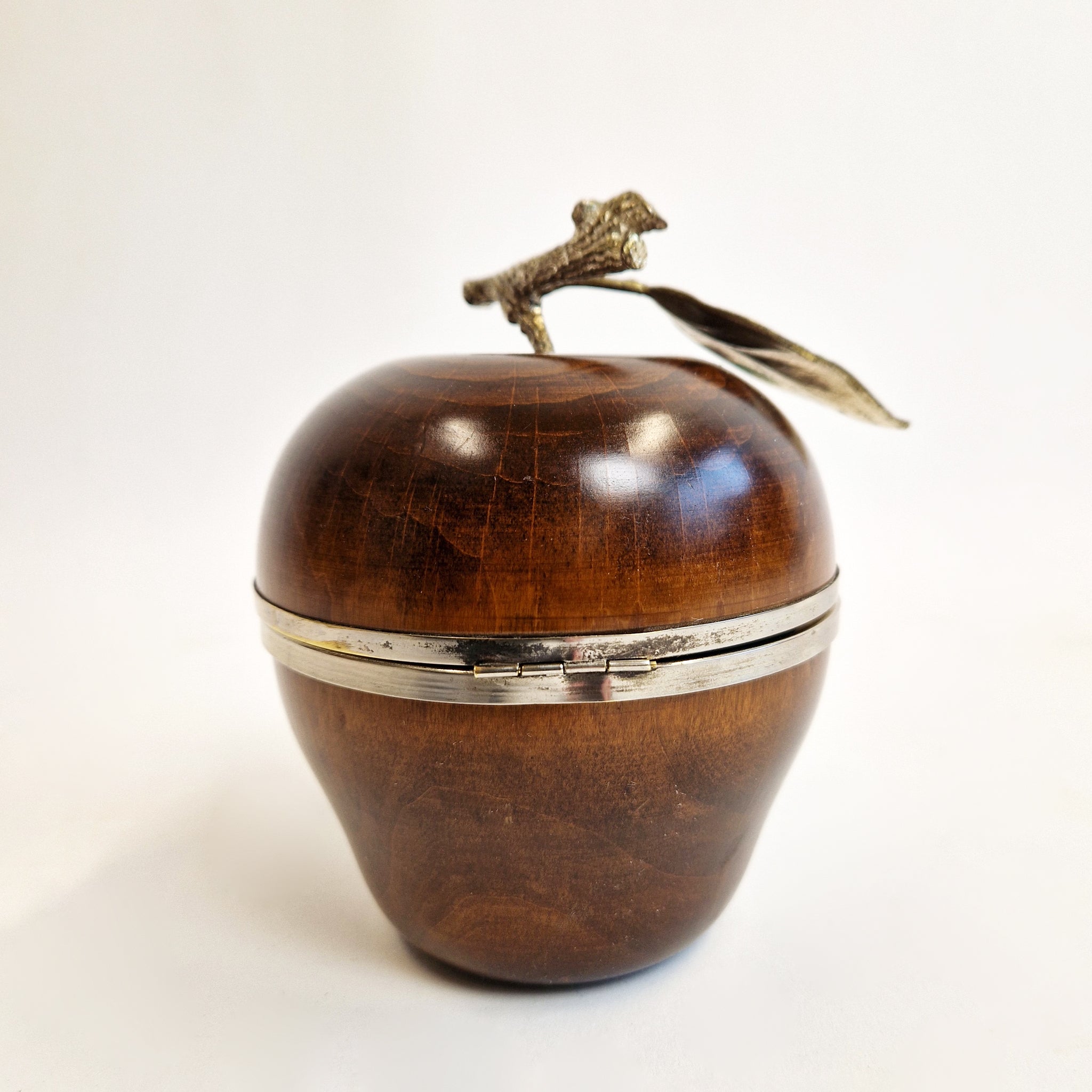 Vintage Italian apple-shaped wood box