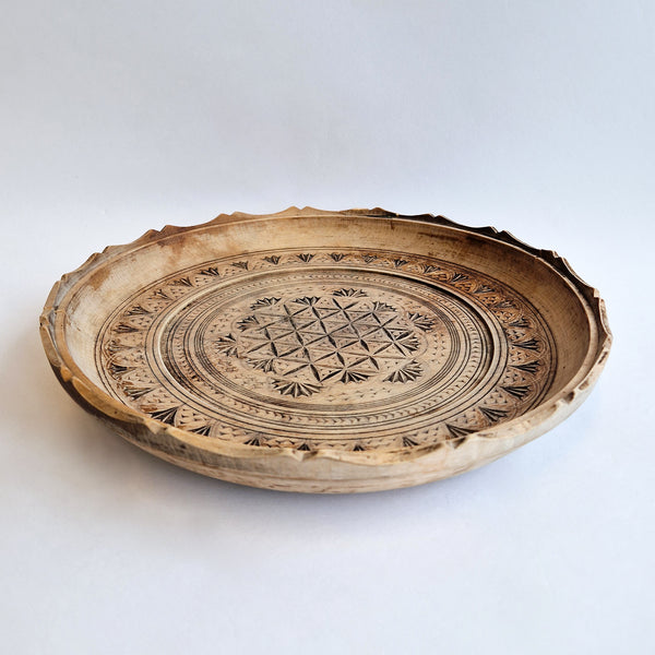 Vintage carved wooden platter