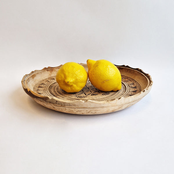Vintage carved wooden platter
