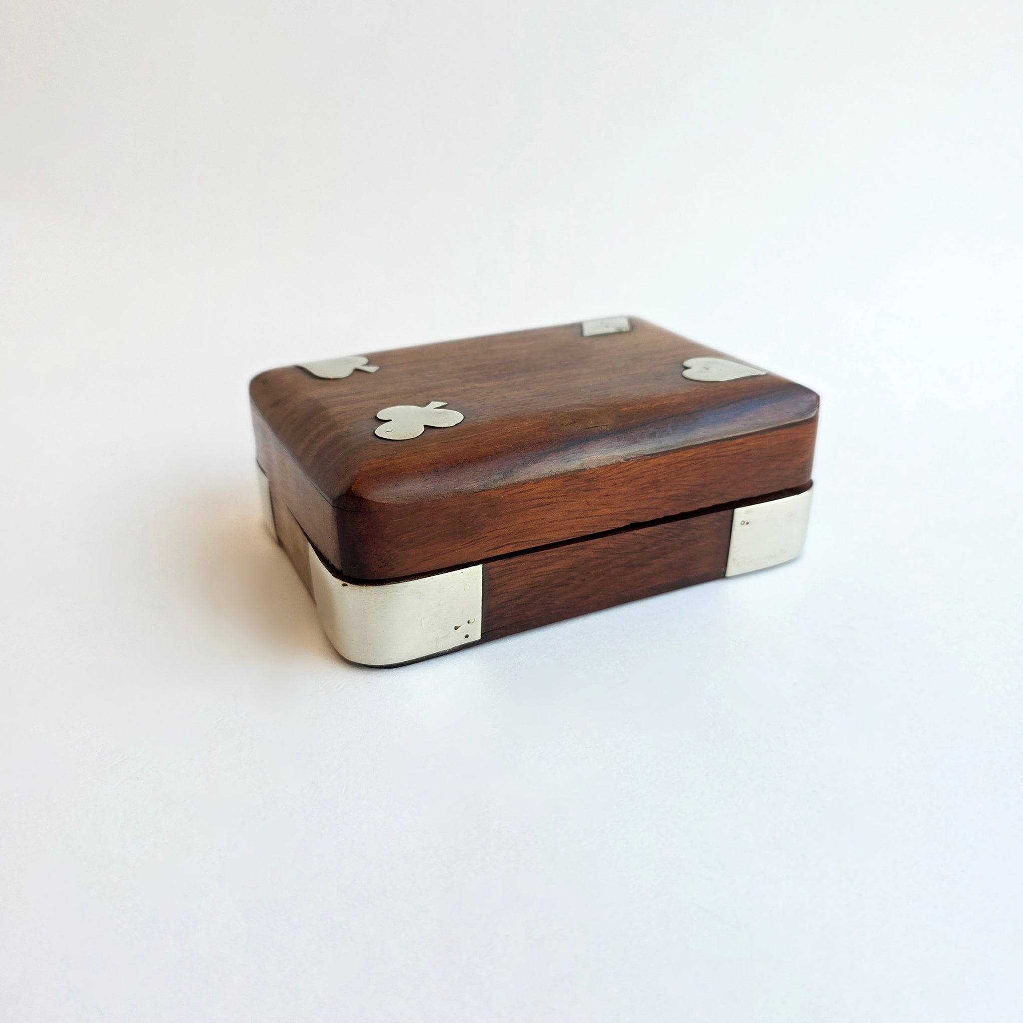 Vintage wooden box for playing cards