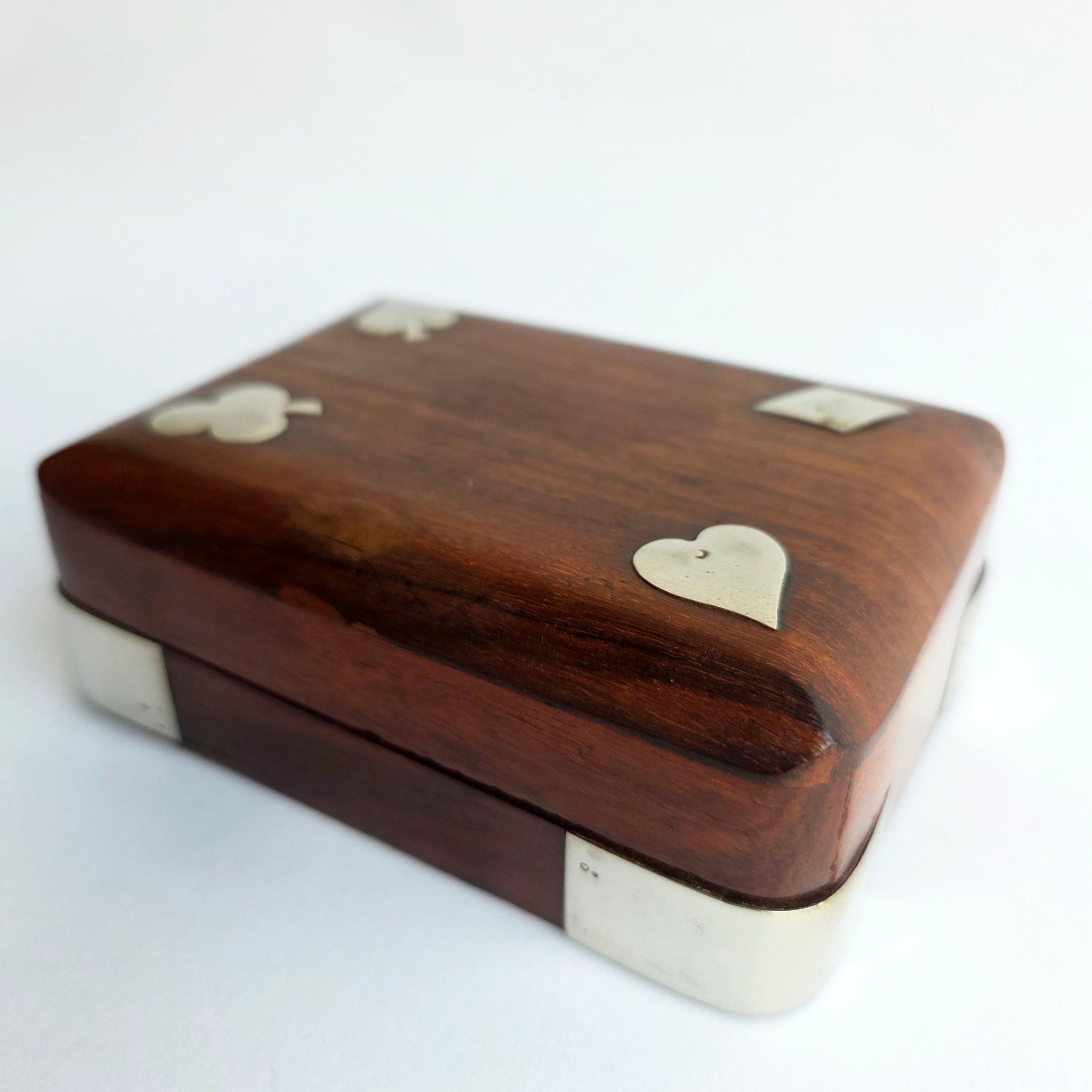 Vintage wooden box for playing cards