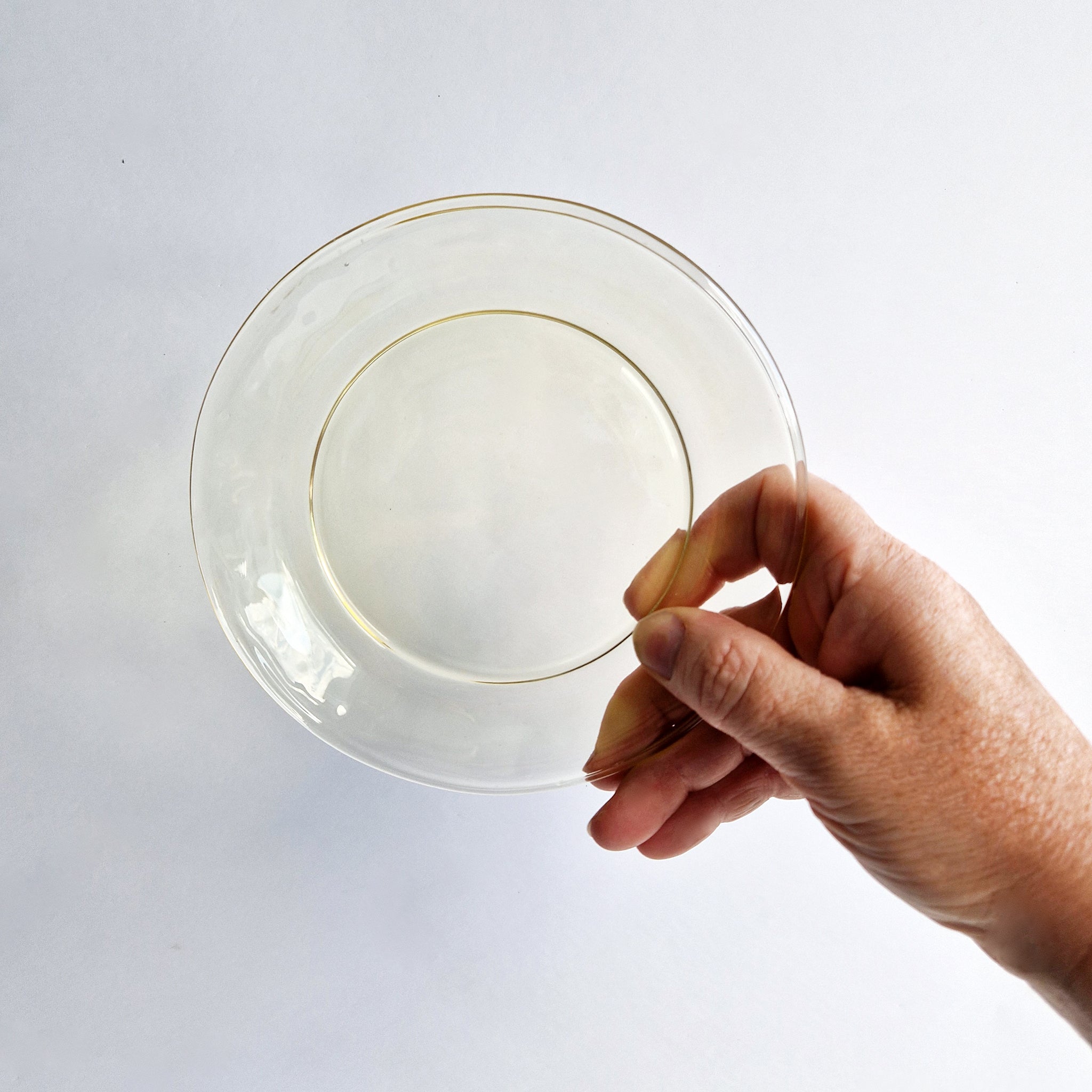 Vintage yellow glass side plates (set of 6)